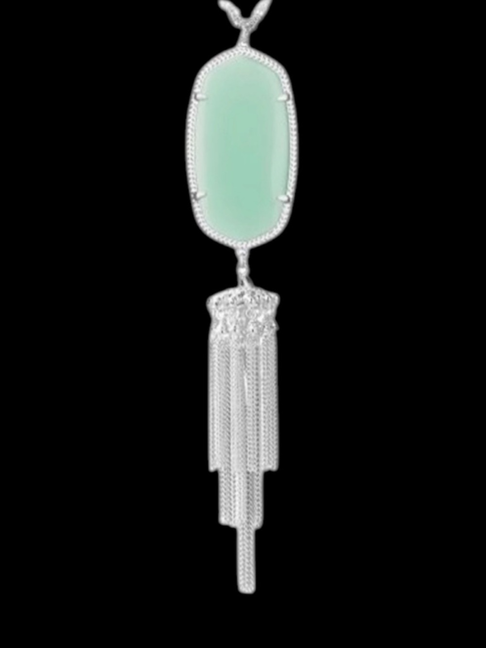 Kendra Scott Rayne Silver Pendant Necklace in Chalcedony